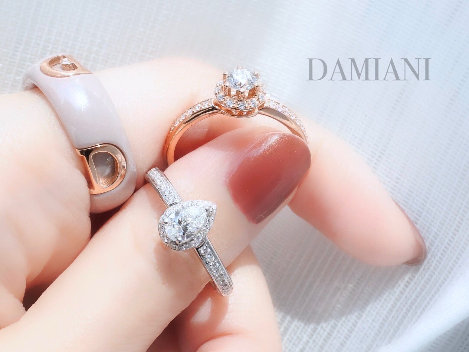 【正規品】希少品 ダミアーニ 天然ダイヤモンドリング 750 #7 鑑別書付き DAMIANI 【送料無料】ダミアーニ 750WG ダイヤモンド フラワーモチーフ