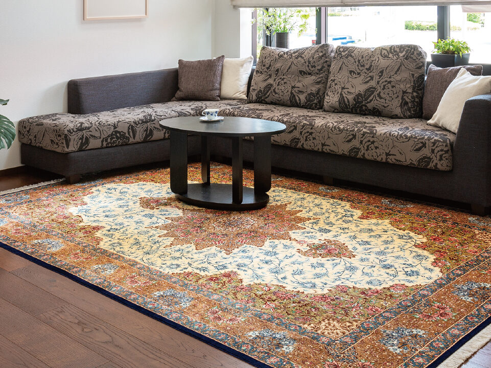 心葉 マリン人形+ペルシャ絨毯+富士カトラリー おまとめ 深い藍色がめずらしいKashan（カシャーン）、コルクウールの美しい