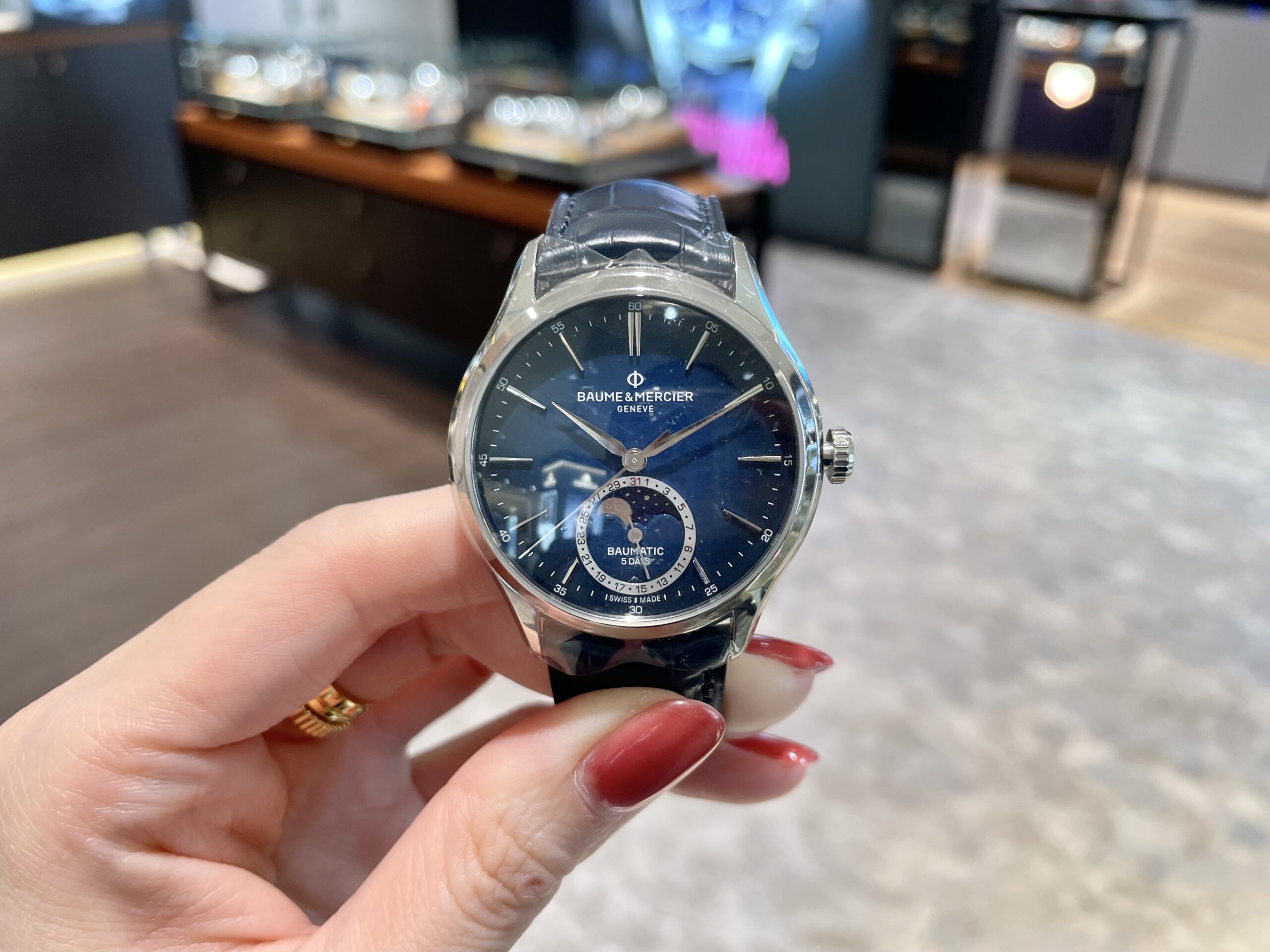 【BAUME&MERCIER】ムーンフェイズのスリム時計🌕【ボームアンドメルシエ】BMM0A10756